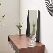 라솜 라운드 화장대 거울 스탠드 욕실 벽거울, 블랙