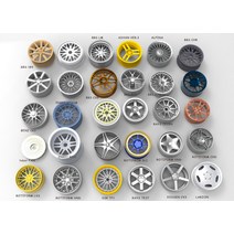 4Pcs 118 스케일 자동차 모델 휠 19 수정 사용자 정의 TE37 BBS ROTIFORM GTR 184ce28 토스 휠 허브, [10] GRS 184