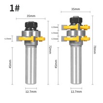 밀링커터 YUSUN 2 개 6/8/12/6.35/12.7MM 생크 35MM T & G 어셈블리 라우터 비트 목재 페이스 밀용목공 밀링 7152EA94, 04 12.7x35x6.35