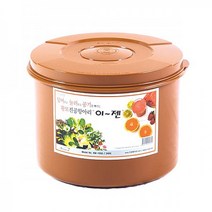 이젠 누름독 황토 진공항아리 누름통 원형 밀폐용기 김치통 5L-45L, 1개, 8L
