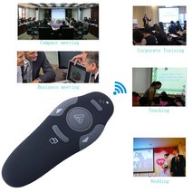 2.4GHz Wireless USB Powerpoint Presentation PPT Flip Pen Pointer Clicker Presenter with Red Light Re, 01 Black