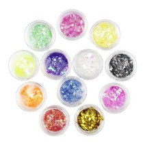 초특가 네일아트 레진아트 공예용 캔디 페이퍼 조각 글리터 12색 세트 파츠