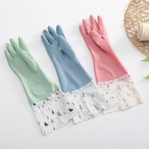 [주문폭주]PVC 라텍스 기모 고무장갑 3개 묶음 기모덧댐 미끄럼방지, 색상_A 블루 3개