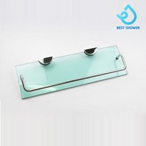 코코스 강화유리 일자선반, 04 투명 + 크롬