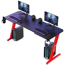 아우스 위너렉스 Z시리즈 카본 LED 게이밍책상 D시리즈 게이밍의자, 기본형(레드) 120cm