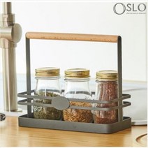 오슬로 양념통 수납 정리함 정리대 보관함 선반, 블랙