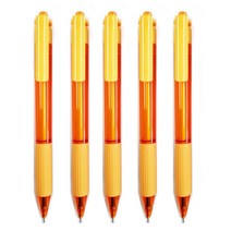 [마치] 클릭 니들 판촉볼펜 0.7mm 검정심볼펜 국산 판촉 홍보용볼펜 4color 저점도잉크 부드럽게잘써지는펜 성경필사펜, 주황, 10개입