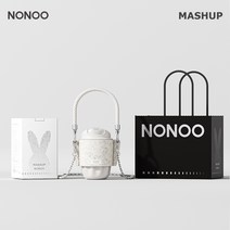 대용량텀블러 빨대 손잡이 보온 보냉 스텐 텀블러 NONOO 보온병 컵 Hey Too 커피 여학생 하이 루킹, 2. 컵커버가 달린 흰토끼 스트랩 토트백