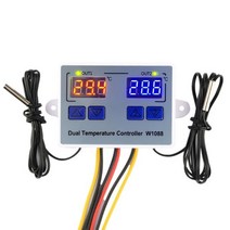 실내 온도 조절기 보일러 듀얼 led 디지털 센서 미터 컨트롤러 전기 가열 냉각 220v 수족관 인큐베이터, 24v