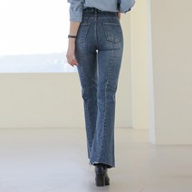 PTN398 밴딩 절개 부츠컷 데님 팬츠