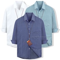 남자 린넨 셔츠 7부 반팔 봄 여름 폴리 마 셔츠 남방 남성 와이셔츠 빅사이즈 95~130