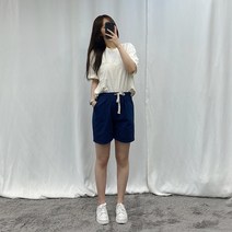VANANA2 시원한 마 소재 롤업 3부 반바지
