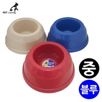 펫메이트 튼튼 식기 (M) (블루) 급수기 애견용품 개급식기 강아지 급식기, 1