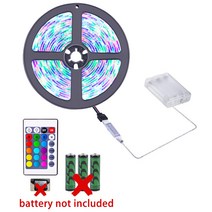 방송조명 유튜브 방송용 링라이트 촬영 조명 장비 제품 RGB LED 스트립 5V 3AA 배터리 상자 다채로운 원격 컨트롤러 유연한 램프 테이프 다이오드 축제 Fit 694EA 4, 01 RGB, 4 메터