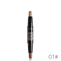 스틱컨실러 bioaqua 브랜드 더블 헤드 3d 브론저 형광펜 스틱 페이스 메이크업 컨실러 펜 파운데이션 스틱 크림 텍스처 윤곽 연필, 01