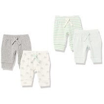 Amazon Essentials 유니 아기용 면 풀온 바지 4개 팩 그레이 헤더 별 24개월