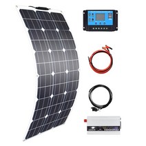 110v 220v 유연한 태양 전지 패널 12v 100w 200w 300w 태양 전지 패널 키트 1000w 인버터 지붕 선박 수영장에 적용, 12v 110v 200w 시스템