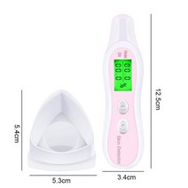피부수분 측정기 홈케어 마사지 재사용 가능한 피부 수분 감지 테스터 LCD 화면 여성용 남성용 스킨 케어 미용 도구 얼굴 기기, WHITE+스페인
