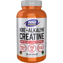 나우푸드 크레아틴 Sports 완충형 750mg 240정 NOW Foods, 240개