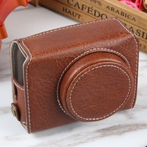 하웰 풀 바디 카메라 가방 캐논 파워샷 G7 X PU 가죽 케이스 스트랩 포함, 01 Coffee