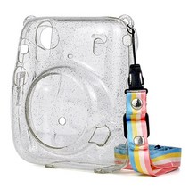카메라슬링백 인케이스 백팩 필름카메라파우치 dslr가방 Instax Mini 11 용 후지 ​​필름 인스턴트 카메라 가방용 크리스탈 투명 보호 케이스 커버 가방 Instax, 하얀