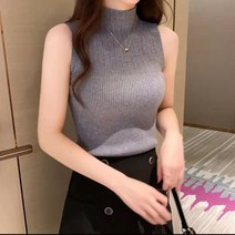 엘에프제트 여성 슬림핏 반목 민소매 티셔츠 반목니트 나시티
