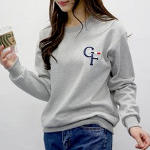 여자친9 [당일발송] 래터링 볼륨자수 빅사이즈(S~2XL) 소프트 맨투맨-26칼라