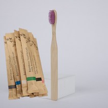 50100 개 부드러운 강모 대나무 칫솔 생분해성 천연 숯 친환경 컬러 나무, 7.100pcs purple