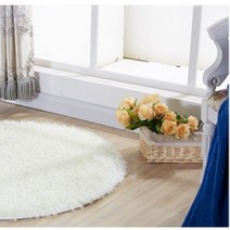 북유럽풍 인테리어 소형 원형 러그 80cm