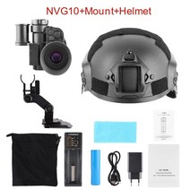 낚시 등산 야간투시경 군사용 적외선 망원경 야시경 쌍안경 헬멧 야간 투시경, nvg10 마운트 헬멧