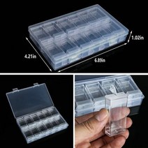비즈 아트 DIY 공예 쥬얼리 낚시 태클용 플라스틱 정리 상자 저장 용기 조정 가능한 칸막이 포함 보석 상자, 6.89x4.21x1.02in
