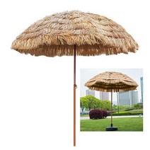 1.6m 3m 캠핑 파라솔 초가파라솔 피크닉 초가 밀짚 라탄 파라솔 비치 해변 인생샷 휴대용 밀짚파라솔, 300cm