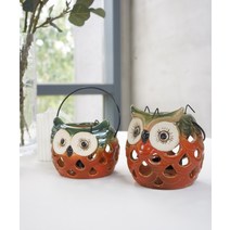 손잡이 부엉이 캔들 장식 (2size), 대