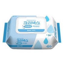 크리넥스 수앤수 코튼클린 물티슈 베이직 캡형, 64매, 24팩