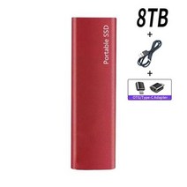 휴대용 디스크 휴대용 1TB SSD 외장 하드 드라이브 c형 USB 31 고속 500GB, Red 8TB