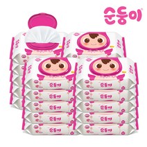 순둥이 베이직 유아물티슈 캡형, 80매, 20팩