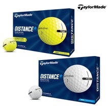 테일러메이드 디스턴스 플러스 Distance Plus 2피스 골프공 골프볼, 옐로우