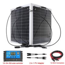 태양광 발전 220v 가정용태양광 인버터 발전기 300W 600W 태양 전지 패널 유연한 단결정 셀 RV 12V 키트 자동차 보트 배터리 캠핑용 컨트롤러 포함, [01] 1pc-300W
