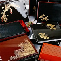 고급 일식 일본식 칠기 도시락 용기 돈까스 업소용 식당 배당 찬합 런치박스 세트, 14-칠기 사각찬합 도시락 1단