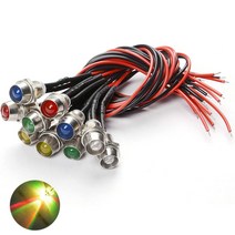 JINHA DIP LED 고휘도LED ROUND 발광다이오드 8mm 12V 인디게이터, 5개, 인디_(12V_8파이)빠른변환_5개