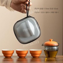 캠핑용 다도세트 다기세트 차세트 휴대용 3인용, E ( 주전자 1 + 컵 3)