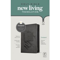 (영문도서) NLT Compact Zipper Bible Filament Enabled Edition (Red Letter Leatherlike Charcoal Patch) Imitation Leather, Tyndale House Publishers, English, 9781496455512