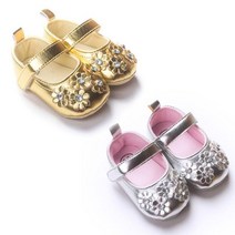 ZG73 큐빅 플라워 금색은색 보행기화 118 138mm 202795 아기신발 유아신발 돌신발 아동화 베이