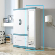 클라라-옷장 장롱 단품 셋트 거울장 이불장, 클라라-거울장, 블루
