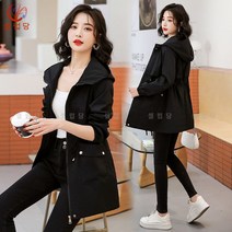 셀럽당 여자 트렌치코트 봄 가을 얇은 미디 기장 캐주얼 코트+무료배송
