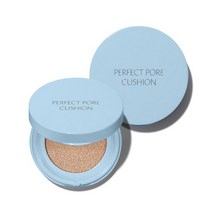 당일발송 [더샘] 울퉁불퉁 피부 모공과 요철을 깔끔하게 커버해주는 샘물 퍼펙트 포어 쿠션 (01라이트베이지 02내추럴베이지) (가벼운 톤업) 모공 프라이머 베이스 용도로도 굿, 1개, 01 라이트 베이지