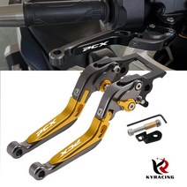 KY 파킹브레이크 21년식 22년가능 조절식 폴딩레버 2021PCX 6단조절 알루미늄CNC 아노다이징, 골드/블랙