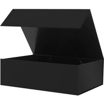 자석싸바리박스 싸바리박스 박스케이터링 YAWOIRG 뚜껑이 있는 블랙 선물 상자 33 x 24.1 10.2cm(13 9.5 4, 한개옵션0