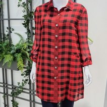 로잔 쉬폰 체크 브라우스