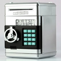 사무용금고 미니 인테리어 디지털 스마트 금고 전자 돼지 저금통 atm password money box 현금 동전 저축 상자 atm bank safe box security, 5-회색